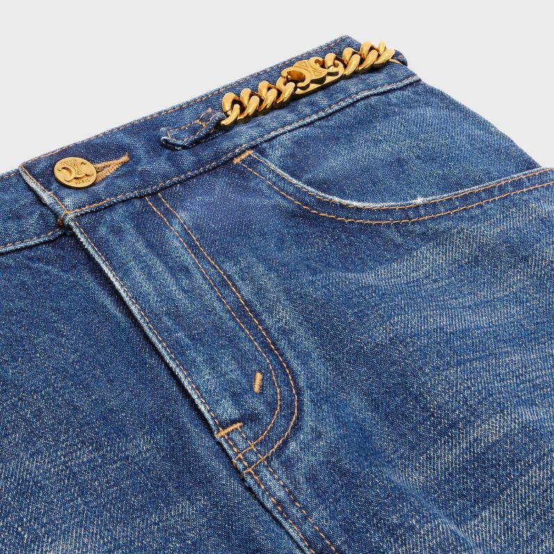 CELINE Kvinder mini nederdel i denim F44FV824 beklædning ren mørk union vask