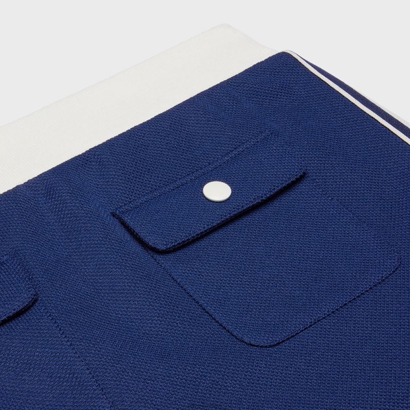 CELINE Kvinder mini-nederdel i tekstureret jersey F44FV827 beklædning marineblå/råhvid