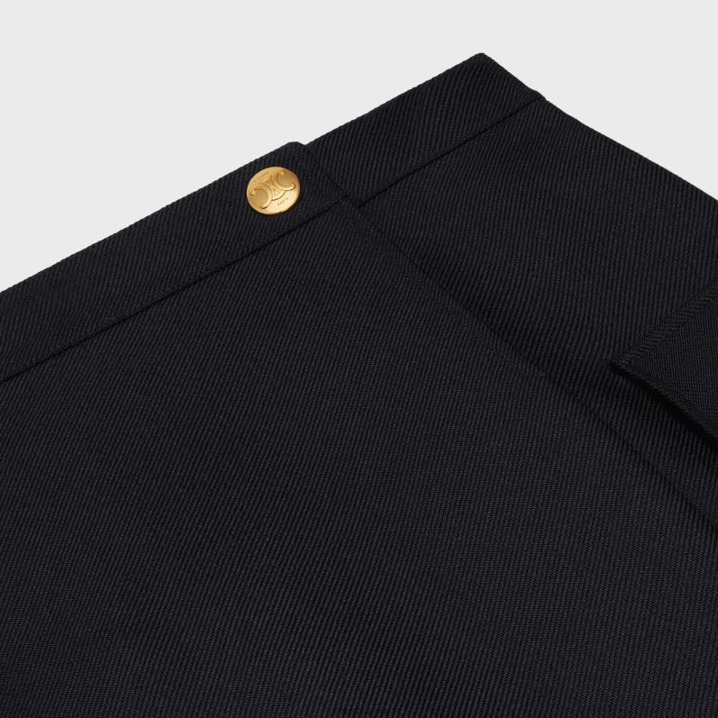 CELINE Kvinder nederdel med påsyede lommer i mohairuld F44FV817 beklædning sort