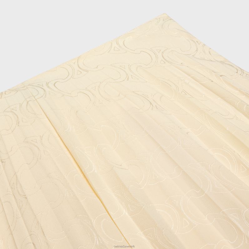 CELINE Kvinder plisseret midi-nederdel i silke-jacquard F44FV812 beklædning metal blank