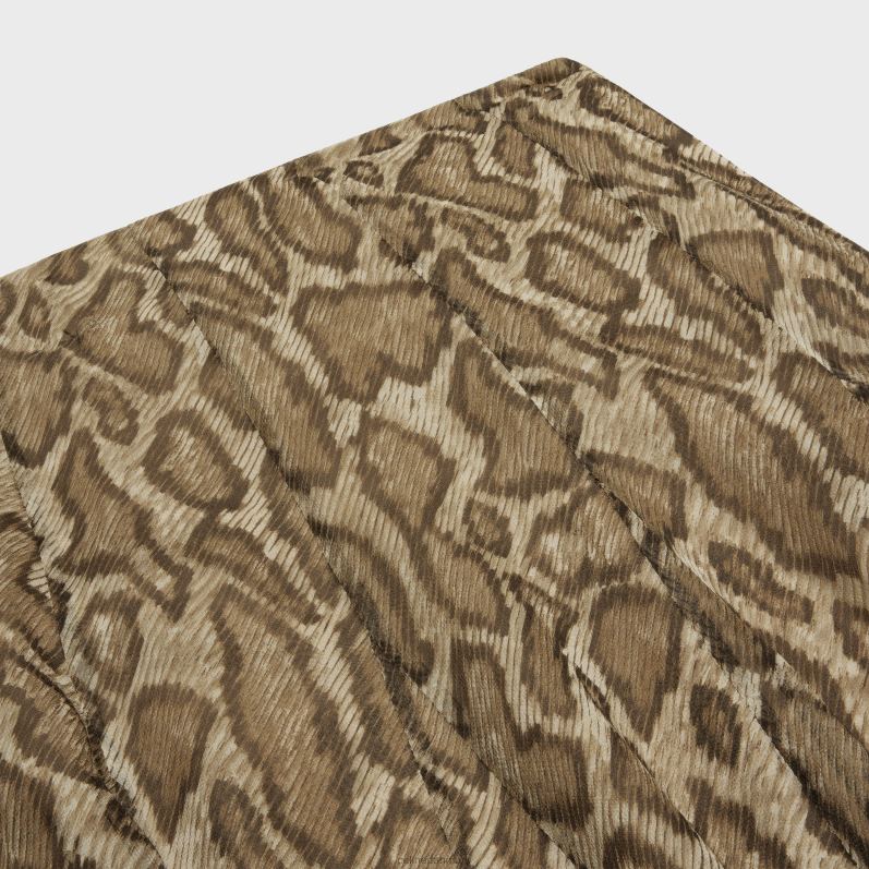 CELINE Kvinder plisseret nederdel i silke georgette F44FV809 beklædning kaki/brun