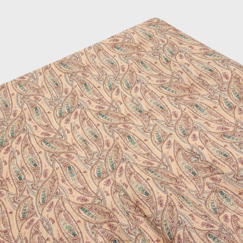 CELINE Kvinder plisseret nederdel i viskose georgette F44FV810 beklædning craie/abricot/bleu