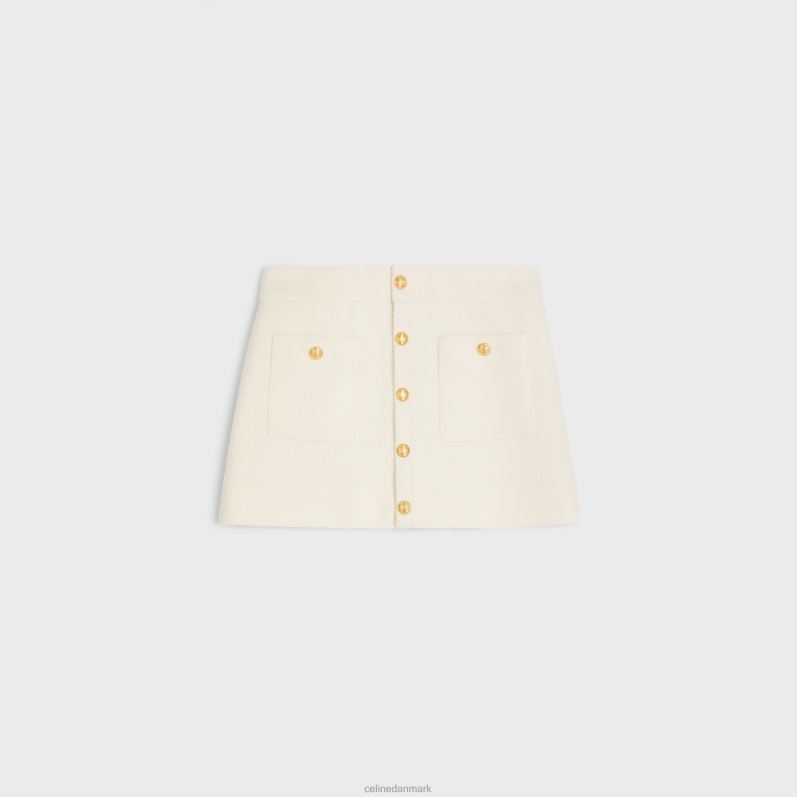 CELINE Kvinder trapez mini-nederdel i tweed F44FV821 beklædning craie