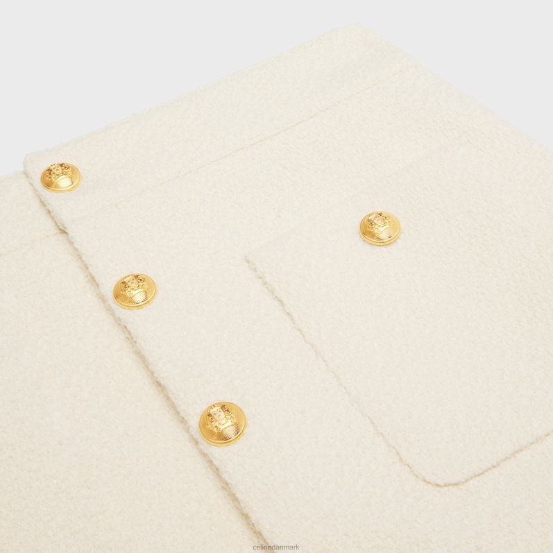 CELINE Kvinder trapez mini-nederdel i tweed F44FV821 beklædning craie