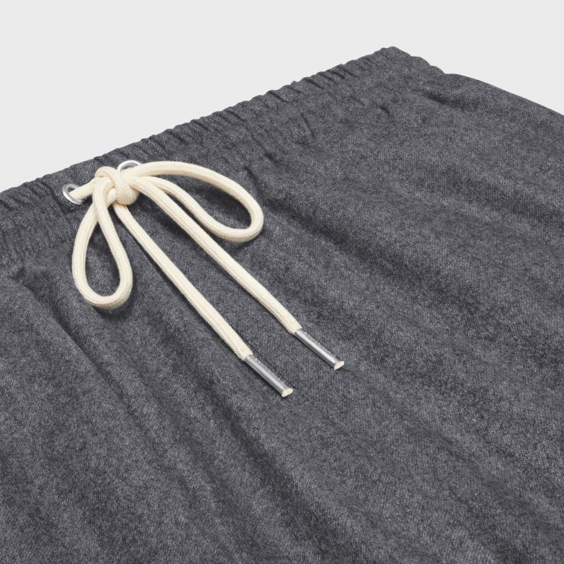 CELINE Kvinder atletiske shorts i kashmirflanel F44FV885 beklædning gris