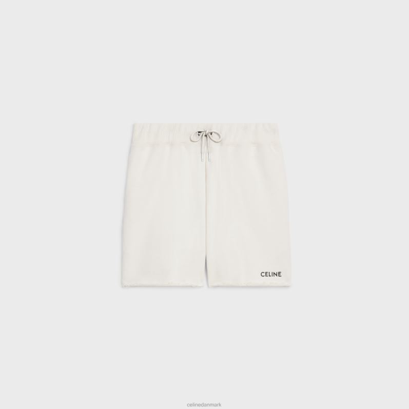 CELINE Kvinder løse shorts i bomuldsfleece F44FV888 beklædning creme/sort