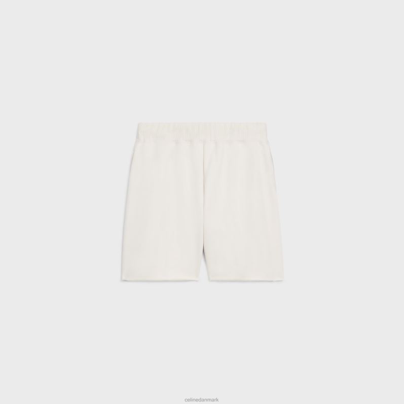 CELINE Kvinder løse shorts i bomuldsfleece F44FV888 beklædning creme/sort