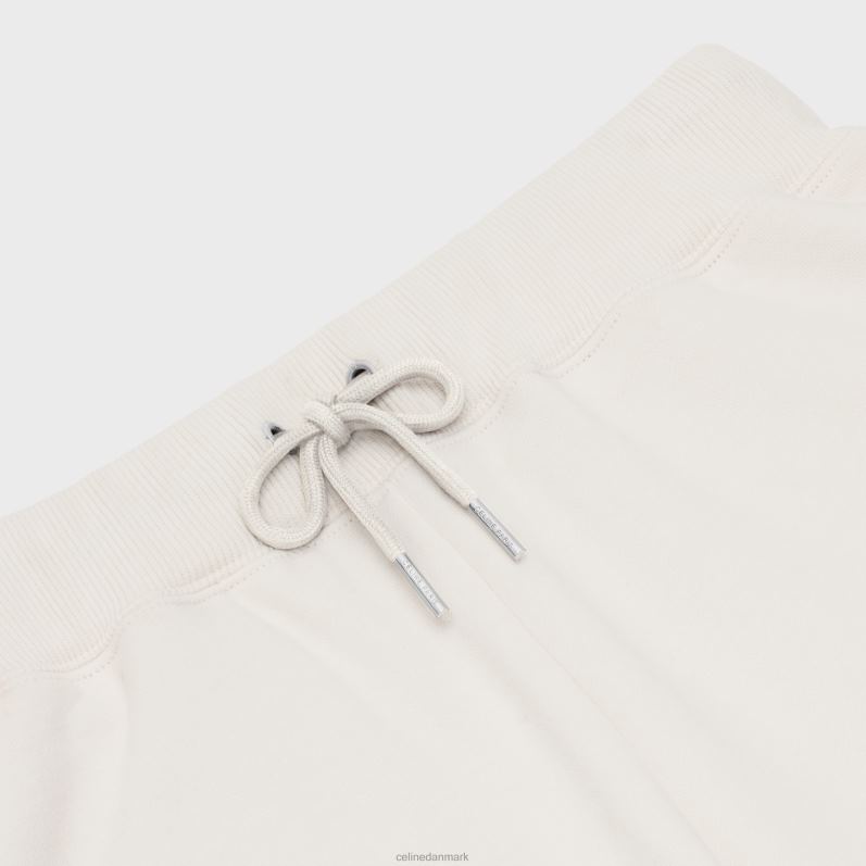 CELINE Kvinder løse shorts i bomuldsfleece F44FV888 beklædning creme/sort