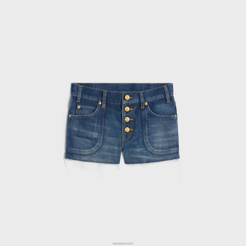CELINE Kvinder mini shorts i denim F44FV591 beklædning mørk union vask