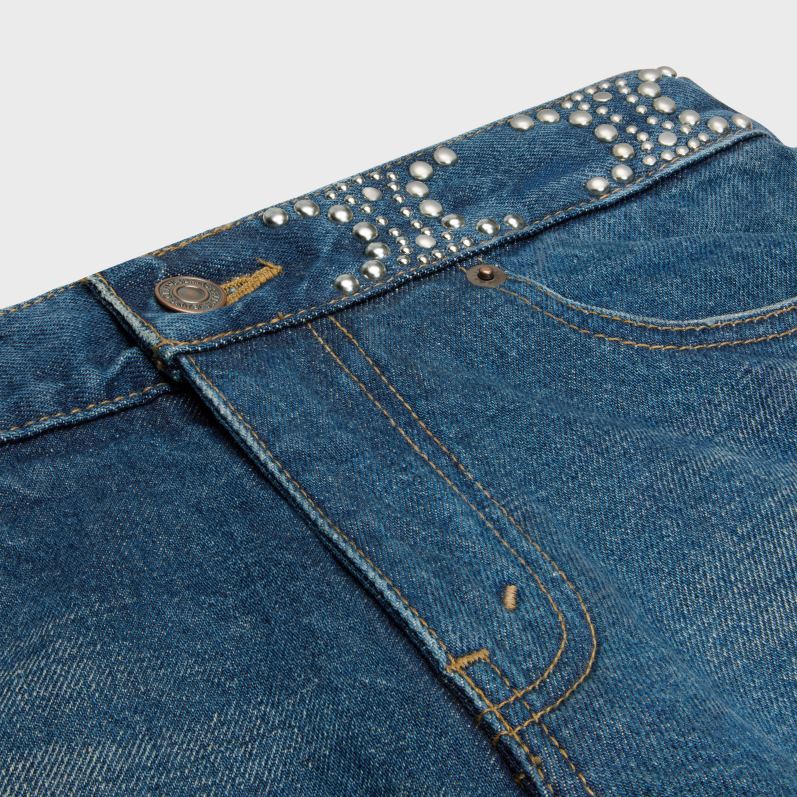 CELINE Kvinder mini shorts i denim F44FV892 beklædning ren mørk union vask