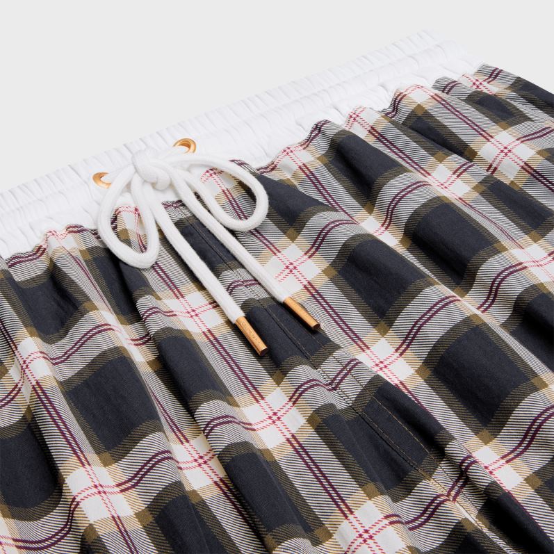 CELINE Kvinder mini shorts i ternet panama F44FV683 beklædning antracit/craie/rouge