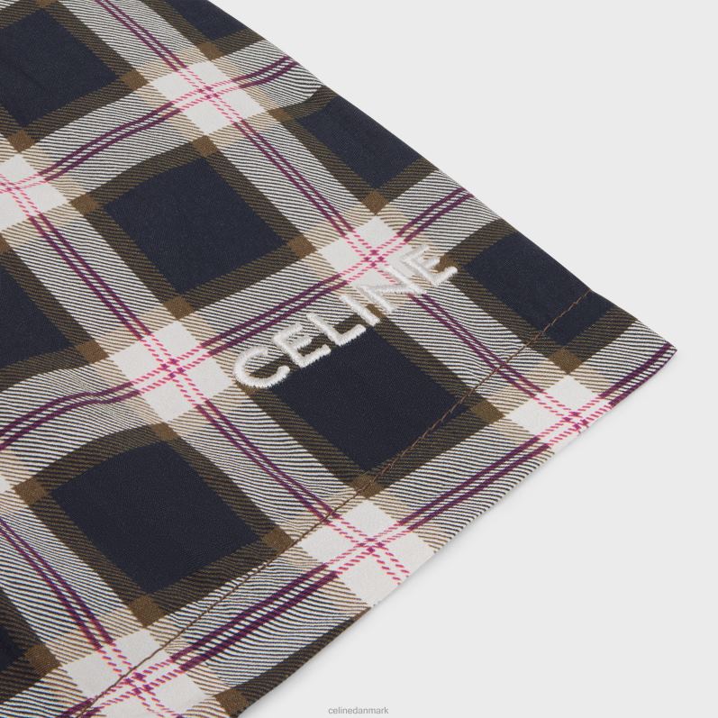 CELINE Kvinder mini shorts i ternet panama F44FV683 beklædning antracit/craie/rouge