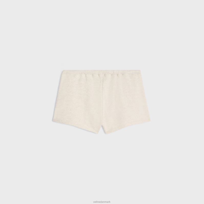 CELINE Kvinder paris mini-shorts i bomuldsfleece F44FV598 beklædning creme/sort