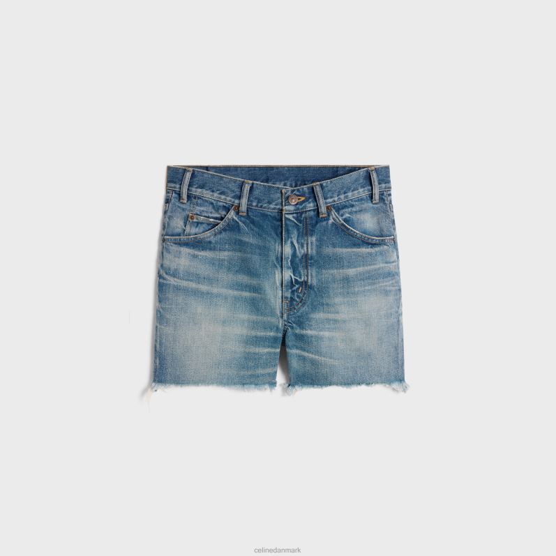 CELINE Kvinder skateshorts i wash denim F44FV590 beklædning elektrisk himmel