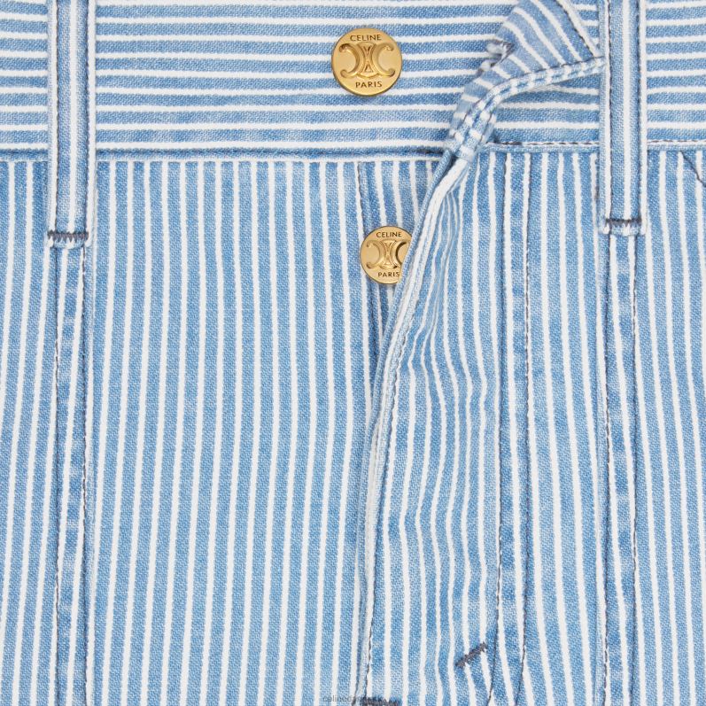 CELINE Kvinder suzanne shorts i bomuldshickory F44FV894 beklædning bølgevask