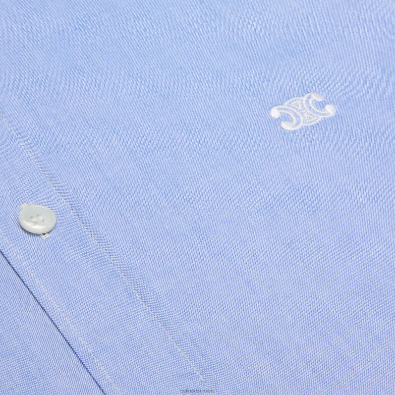 CELINE Kvinder Tomboyskjorte i chambray bomuld F44FV576 beklædning bleu azur/craie