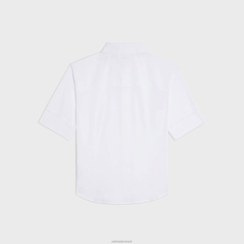 CELINE Kvinder chelsea skjorte i bomuldsbatiste F44FV844 beklædning hvid