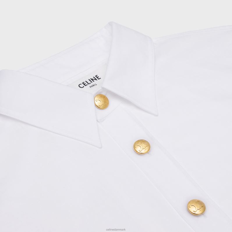 CELINE Kvinder chelsea skjorte i bomuldsbatiste F44FV844 beklædning hvid