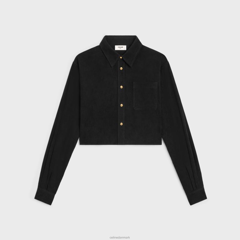 CELINE Kvinder cropped skjorte i fløjlsbukser F44FV638 beklædning rå vask