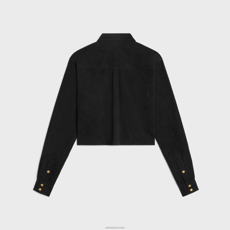 CELINE Kvinder cropped skjorte i fløjlsbukser F44FV638 beklædning rå vask