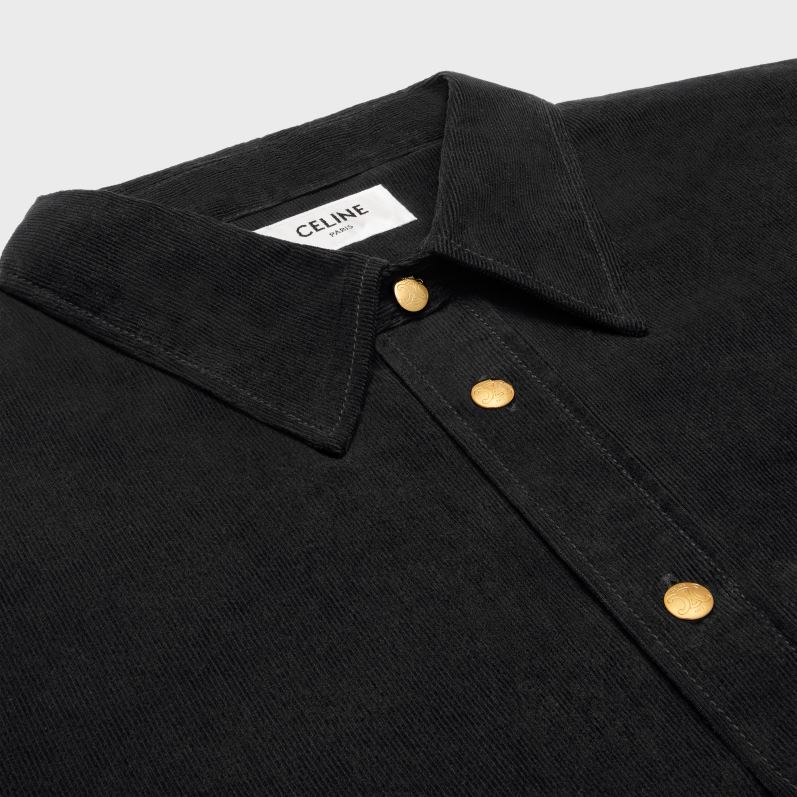 CELINE Kvinder cropped skjorte i fløjlsbukser F44FV638 beklædning rå vask