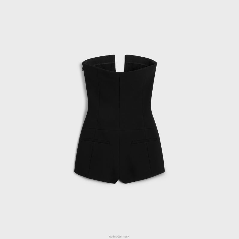 CELINE Kvinder kort jumpsuit i dobbelt uld F44FV656 beklædning sort