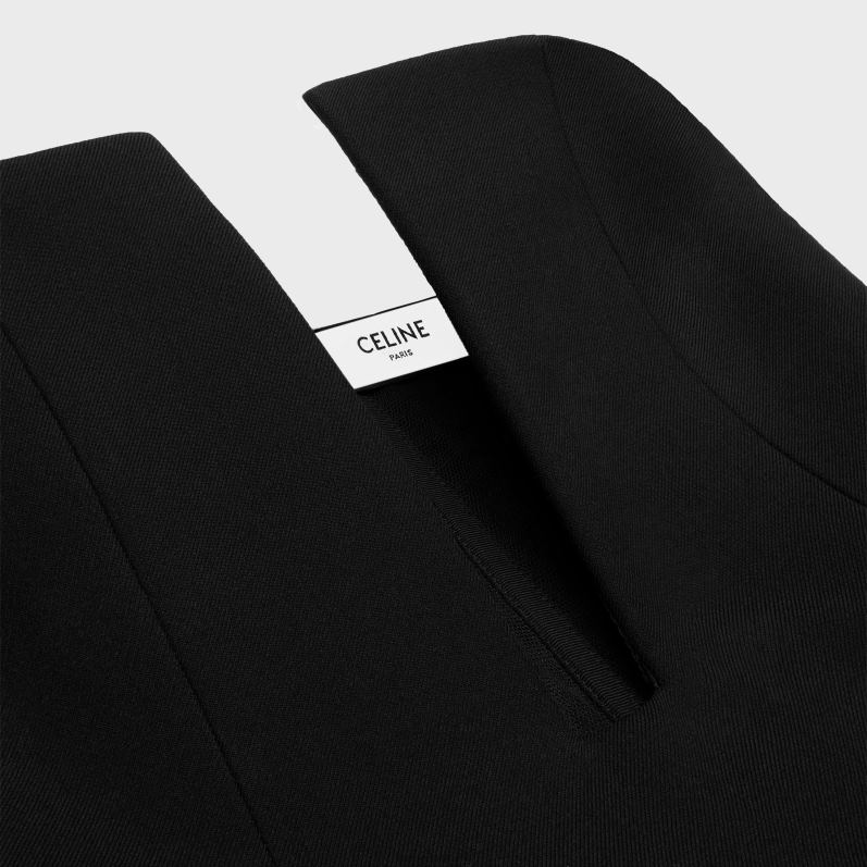 CELINE Kvinder kort jumpsuit i dobbelt uld F44FV656 beklædning sort