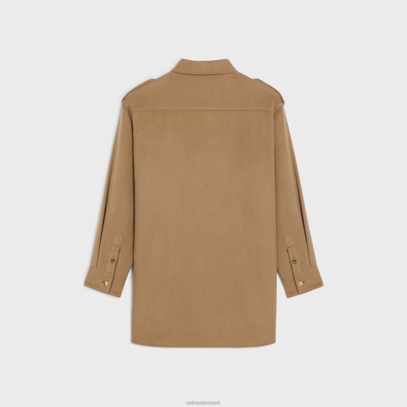 CELINE Kvinder militær overtrøje i flannel F44FV634 beklædning gemse