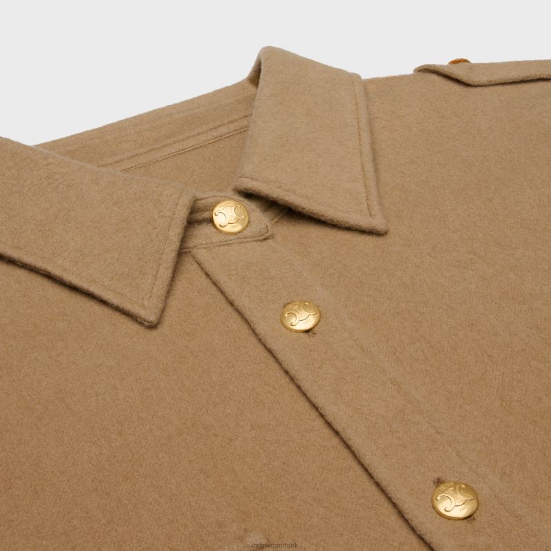 CELINE Kvinder militær overtrøje i flannel F44FV634 beklædning gemse