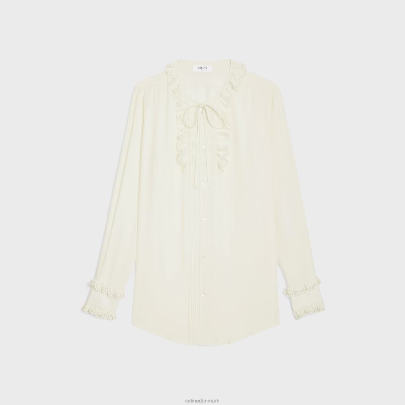 CELINE Kvinder romy skjorte i silke crepe & acetat F44FV828 beklædning elfenben
