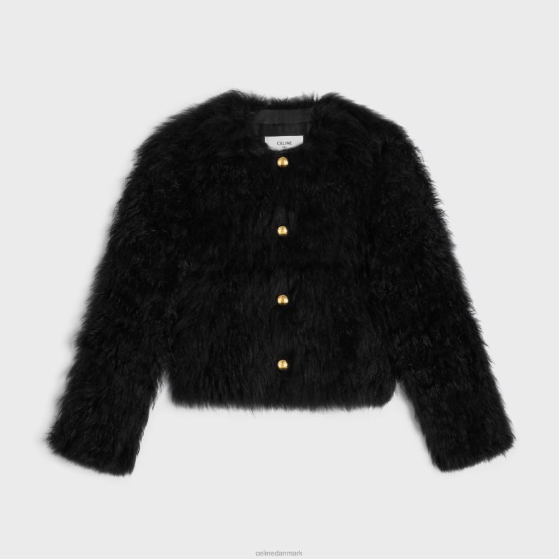 CELINE Kvinder broderet cardigan i gedekashmir F44FV620 beklædning sort