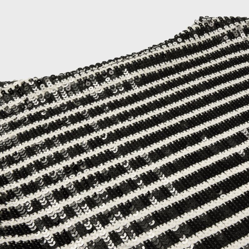 CELINE Kvinder broderet marinertrøje med bådhals i uld F44FV613 beklædning sort/off white