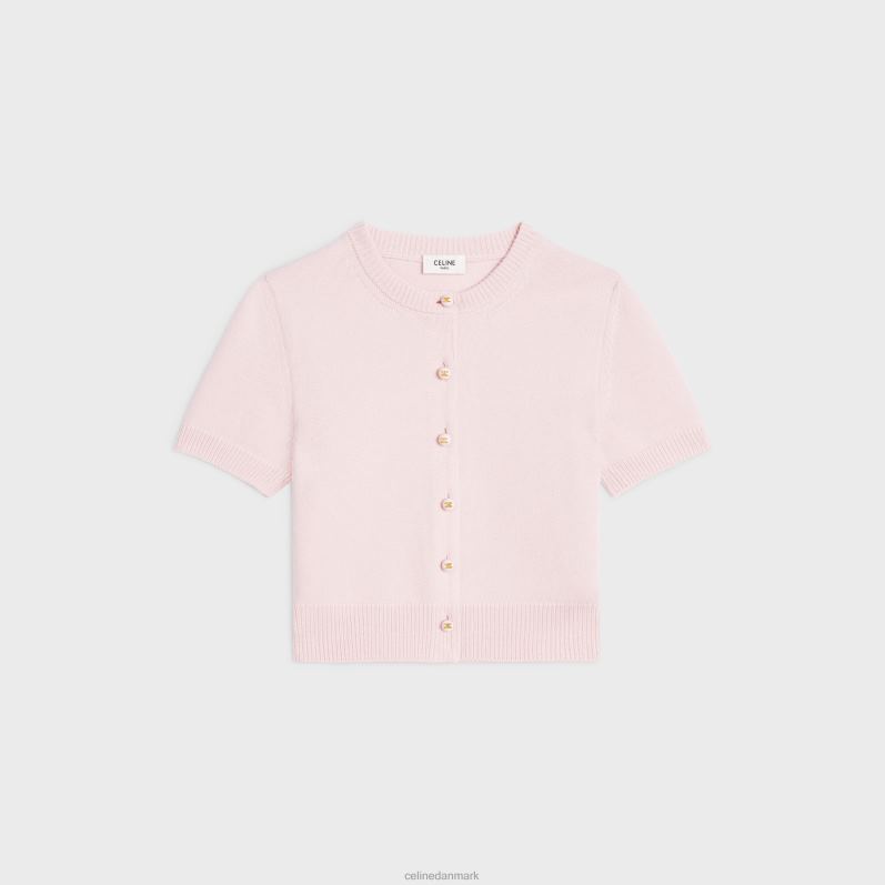 CELINE Kvinder cropped cardigan i heritage cashmere F44FV770 beklædning lyserød