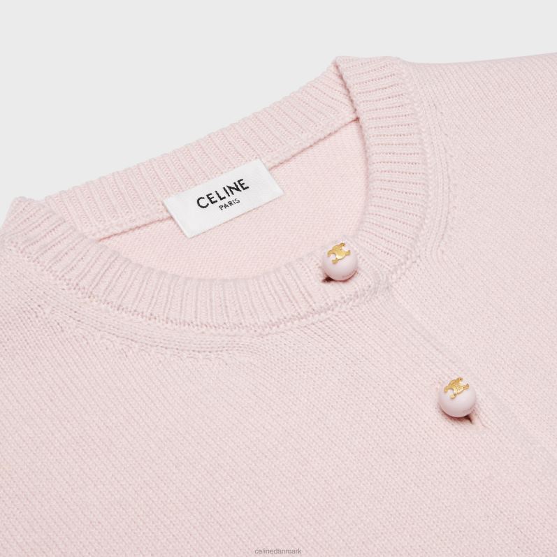 CELINE Kvinder cropped cardigan i heritage cashmere F44FV770 beklædning lyserød