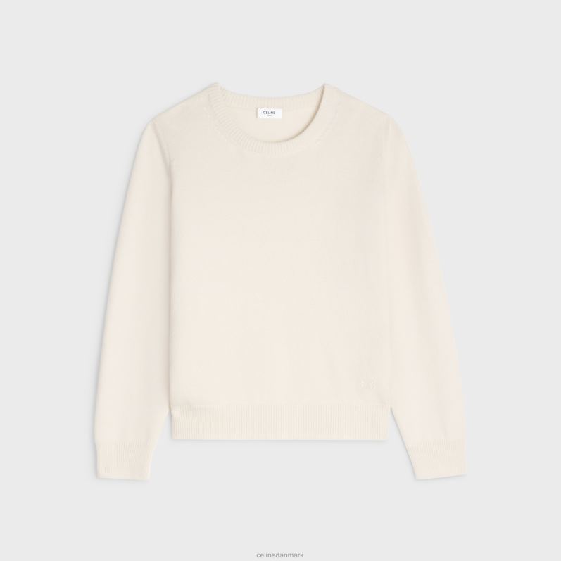 CELINE Kvinder sweater med rund hals i heritage cashmere F44FV755 beklædning off white