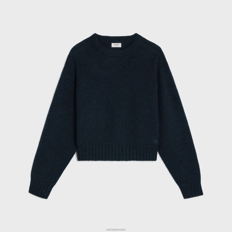 CELINE Kvinder sweater med rund hals i sømløs kashmir F44FV602 beklædning flåde