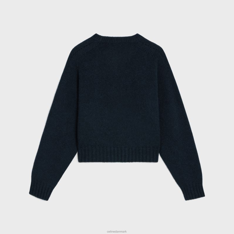 CELINE Kvinder sweater med rund hals i sømløs kashmir F44FV602 beklædning flåde