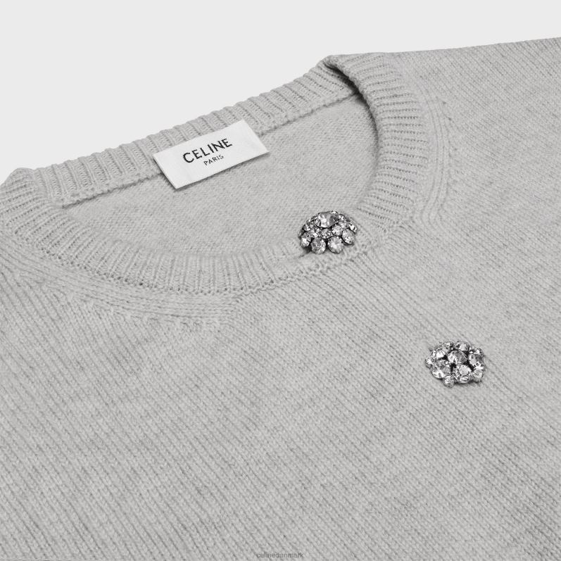 CELINE Kvinder triomphe cardigan i arv kashmir F44FV761 beklædning lysegrå