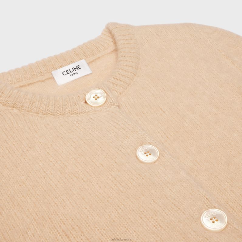 CELINE Kvinder triomphe cardigan i kashmir og silke F44FV762 beklædning strå