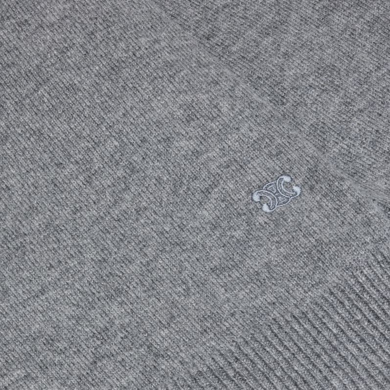 CELINE Kvinder triomphe sweater med v-hals i heritage cashmere F44FV758 beklædning mellemgrå