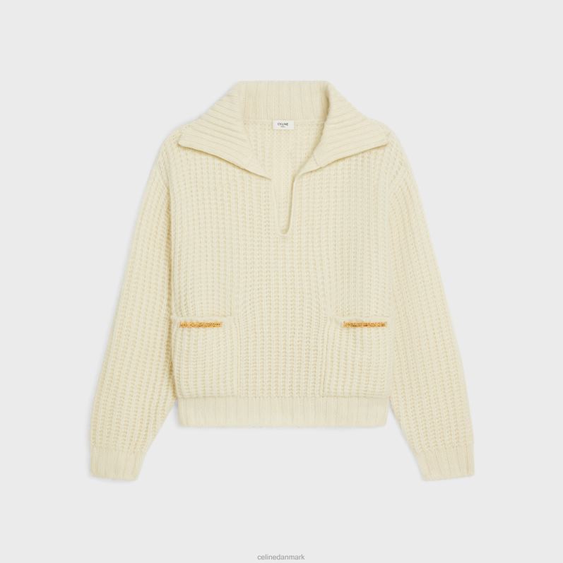 CELINE Kvinder vareuse i ribbet uld & kashmir F44FV751 beklædning off white