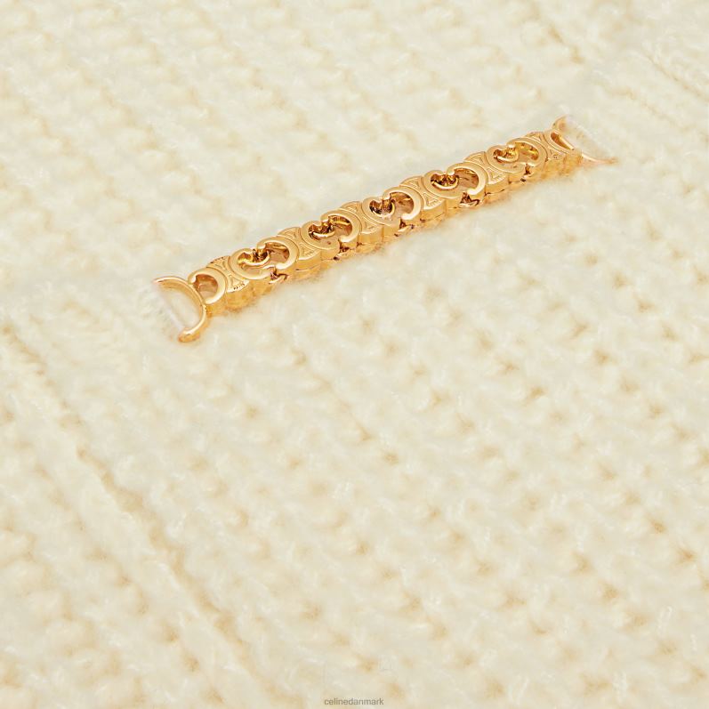 CELINE Kvinder vareuse i ribbet uld & kashmir F44FV751 beklædning off white