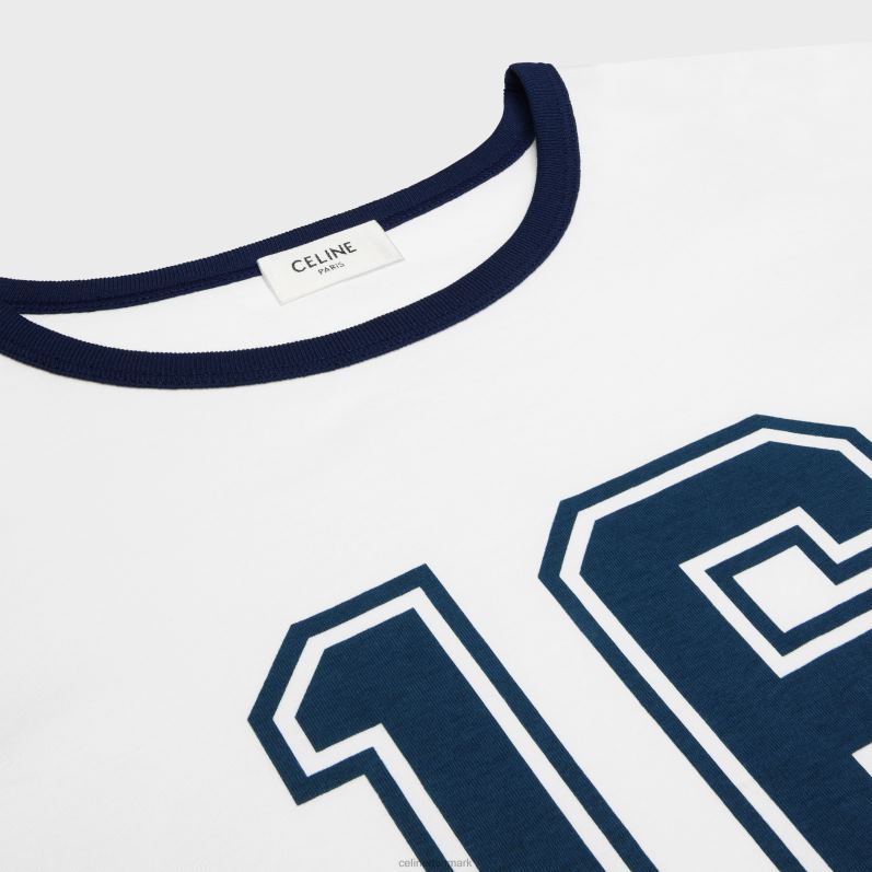 CELINE Kvinder 16 boxy t-shirt i bomuldsjersey F44FV678 beklædning offwhite/touareg/rust