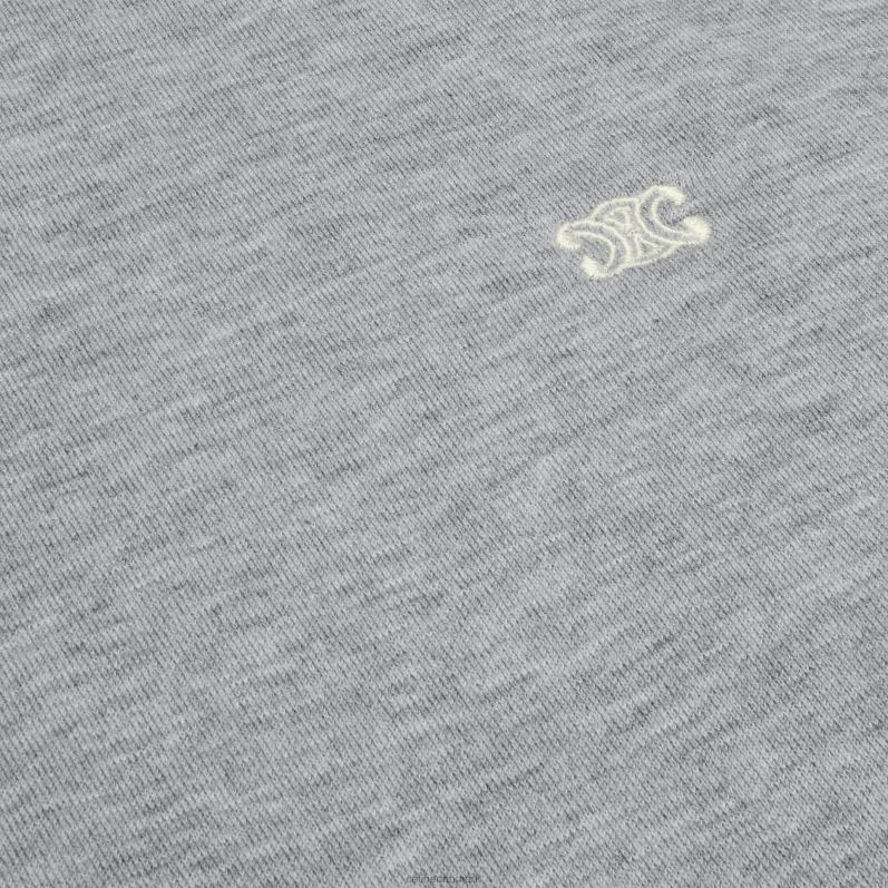 CELINE Kvinder bomuld/cashmir triomf hættetrøje F44FV781 beklædning grå/råhvid