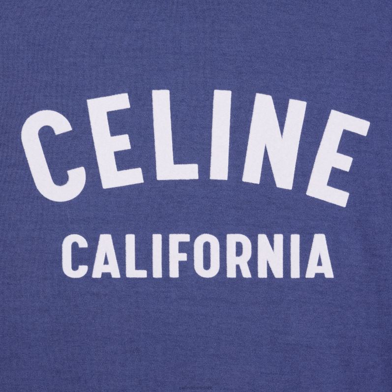 CELINE Kvinder california 70'er t-shirt i bomuldsjersey F44FV775 beklædning obskur blå/lyseblå/kr