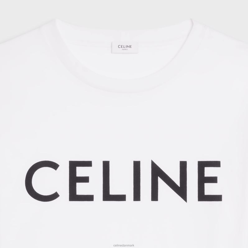 CELINE Kvinder cropped t-shirt i bomuldsjersey F44FV784 beklædning ecru/sort