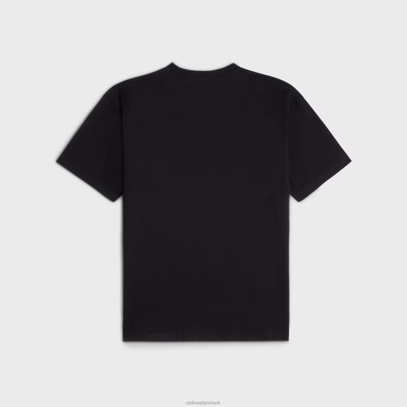 CELINE Kvinder løs t-shirt i bomuldsjersey F44FV778 beklædning sort hvid