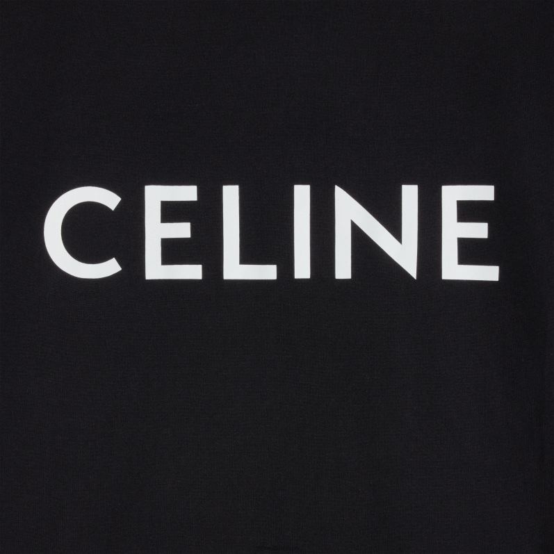 CELINE Kvinder løs t-shirt i bomuldsjersey F44FV778 beklædning sort hvid
