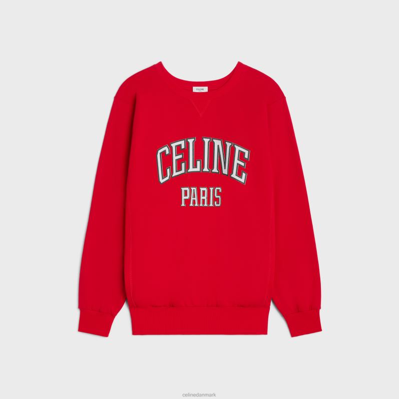 CELINE Kvinder oversized sweatshirt i bomuldsfleece F44FV670 beklædning rouge profond/sort/off white