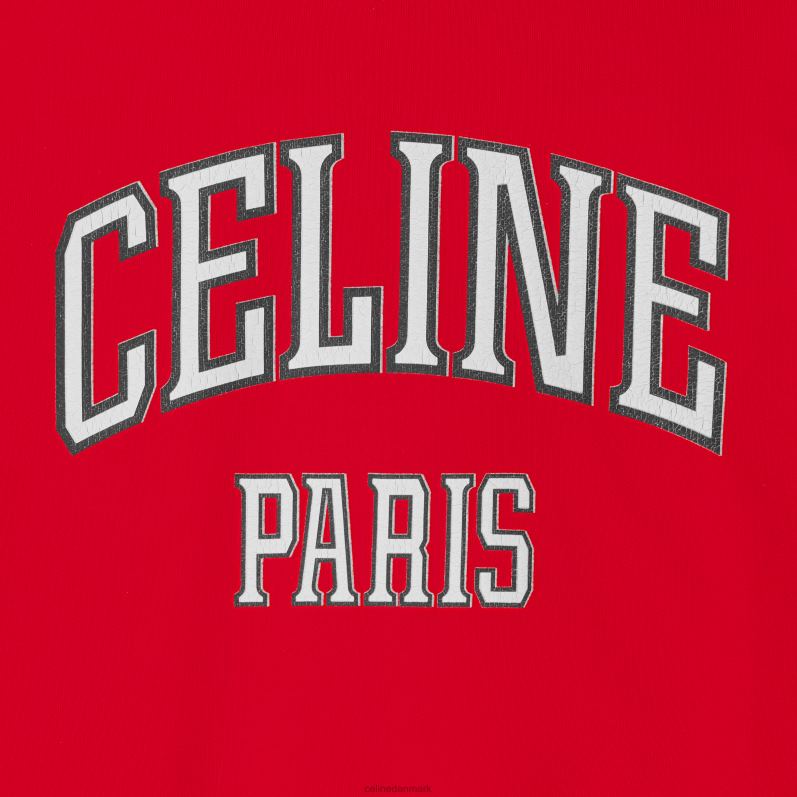 CELINE Kvinder oversized sweatshirt i bomuldsfleece F44FV670 beklædning rouge profond/sort/off white